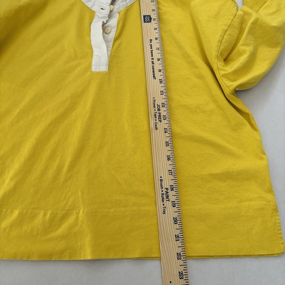 Everlane Rugby Shirt Women's Large Top Marigold Yellow Collar‎ Cotton Polo Boxy - Picture 12 of 12